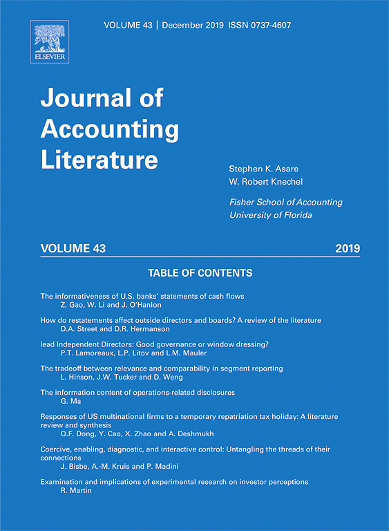 Go to journal home page - Journal of Accounting Literature
